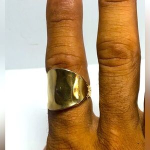 Ring Spoon. Hand Crafted. Size 10 Gold Color